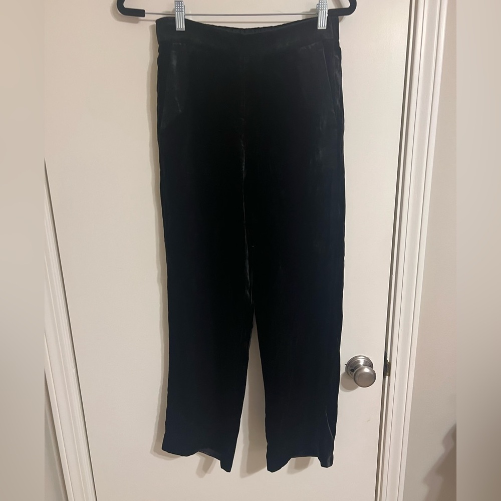 JCrew black velvet pants, size 4 Tall